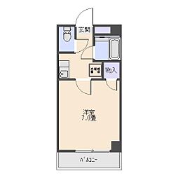 ハーモニー小鹿3 1Kの間取図画像