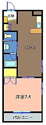 WAKABAガーデンHILL'S 1LDKの間取図画像