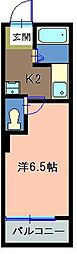 エスポワヒルズ 1Kの間取図画像