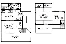 石黒ハイツ 1LDKの間取図画像