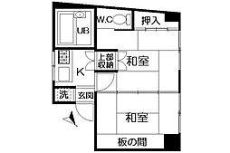 高橋ビル 2Kの間取図画像