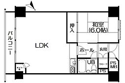 湯河原ロイヤルハイツ 1LDKの間取図画像
