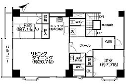 プレジデントステージ熱海 2LDKの間取図画像