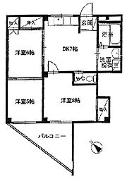 コーポイプサ5 3DKの間取図画像