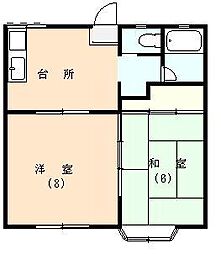 コーポ杉村 2DKの間取図画像