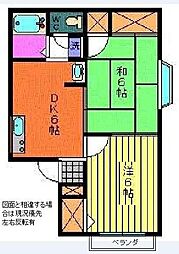 サンセール宮竹 2DKの間取図画像