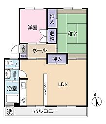 光ケ丘マンションS-1 2LDKの間取図画像