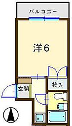 ベリービル 1Kの間取図画像