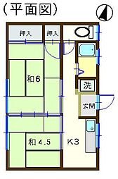 高橋アパート 2Kの間取図画像