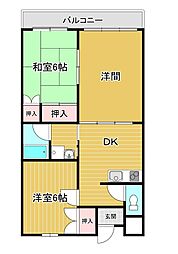 アビタシオン富士岡 3DKの間取図画像