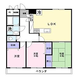 シャンボール本通 3LDKの間取図画像