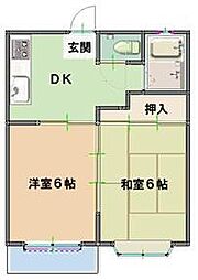 スマイル22 2DKの間取図画像