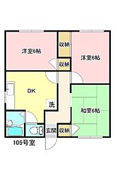 メゾンほだい 3DKの間取図画像