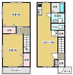 カミーノ 2LDKの間取図画像