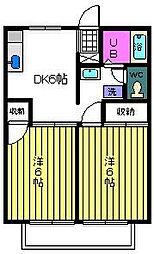グレイスメイク 2DKの間取図画像