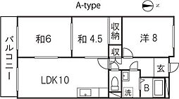 ユニゾン常盤 3LDKの間取図画像