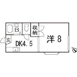 ハイツ良住 1Kの間取図画像