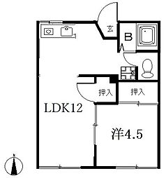 フォーブル井伊谷 1LDKの間取図画像