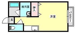 ジュネスヒルズ ワンルームの間取図画像
