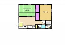 ハイツ今泉 2DKの間取図画像
