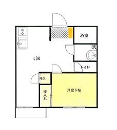 保土沢南B 1LDKの間取図画像