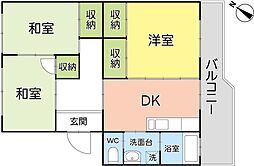 よいち住宅団地S-5 3DKの間取図画像
