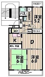 コーポエイト 3DKの間取図画像