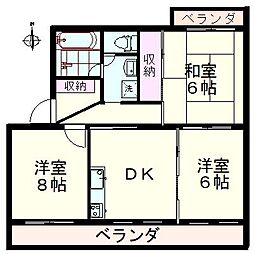 リバープレイス・ヒロ 3DKの間取図画像