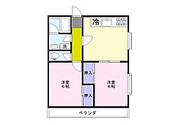 メゾングランメール 2DKの間取図画像