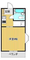 メゾンレゼルヴェ 1Kの間取図画像