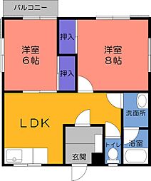 新橋壱番館 2LDKの間取図画像