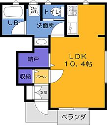 ルピナスガーデン 1Kの間取図画像