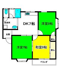 モデレット21C 3DKの間取図画像