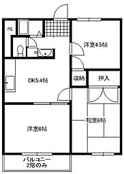 ルミエール舞々木B 3DKの間取図画像