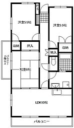 ロゼジャルダン 3LDKの間取図画像