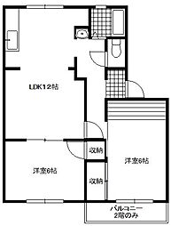 タウニイすずきA 2LDKの間取図画像