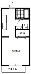 ビーライン松の木 1Kの間取図画像