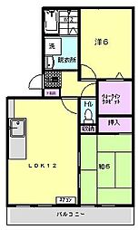 ルミエールB 2LDKの間取図画像