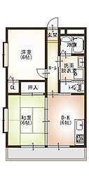 シニアステージさとう 2DKの間取図画像