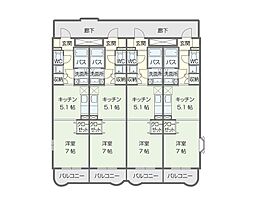 ビブリア 1DKの間取図画像