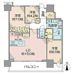 幕張ベイパークスカイグランドタワー 3LDKの間取り