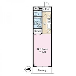 メゾン・ド・翔 1階ワンルームの間取り