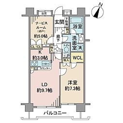 クリオ大通り公園六番館 1SLDKの間取図画像