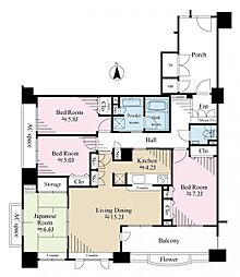 オーベルグランディオ上大岡ガーデンパレス 5階4LDKの間取り