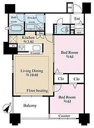 ファミール日吉本町 2LDKの間取図画像