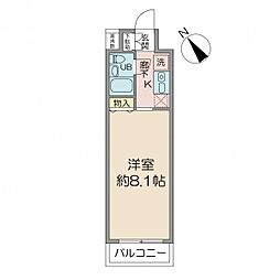 キャッスル桜木 1Kの間取図画像
