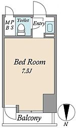 ライオンズステーションプラザ半蔵門 ワンルームの間取図画像