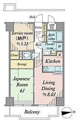 ピュアシティ墨田堤通 1SLDKの間取図画像