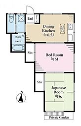 イーストステージ 2DKの間取図画像