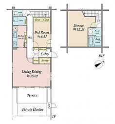 クレドール保土ヶ谷月見台 1SLDKの間取図画像